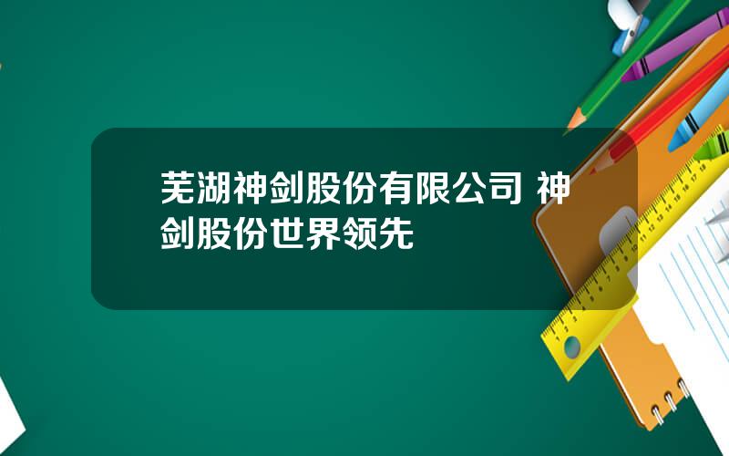 芜湖神剑股份有限公司 神剑股份世界领先